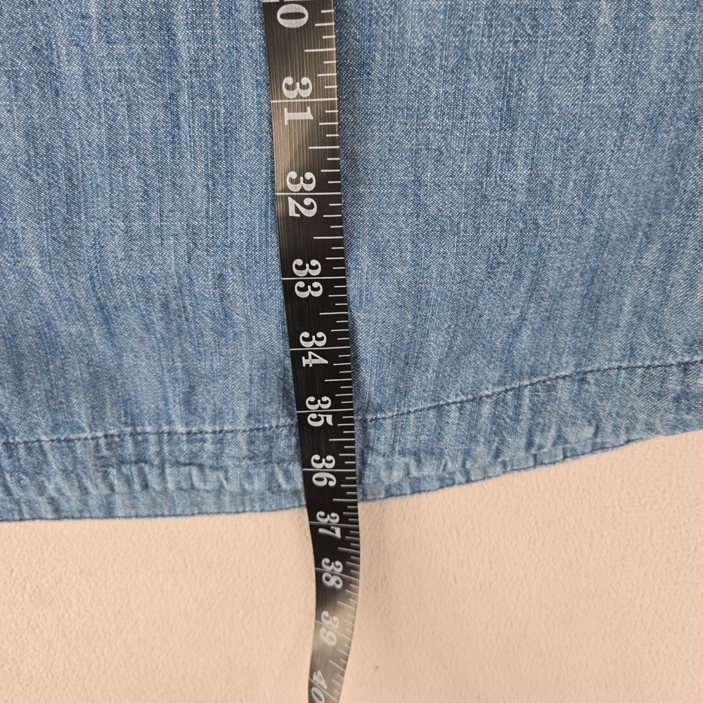 Old Navy M Chambray Shirt Dress Womens Blue Denim Casual Minimalist - Picture 7 of 8
